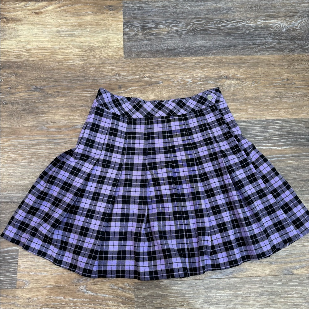 H&M Purple Plaid Skater Skirt